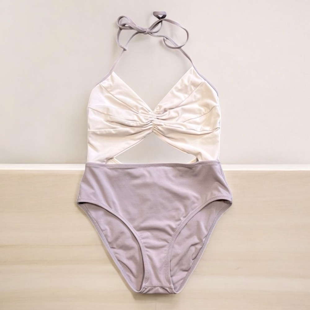 Kore Swim Women’s Flora Maillot Crema Mauve Swimsuit M $289 Retail